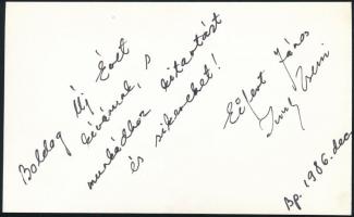 1986 Jung Zseni fotóművész aláírt és hátoldalán is feliratozott vintage fotóművészeti alkotása, 15x9...