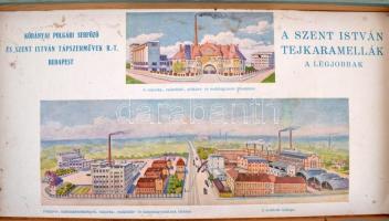 cca 1930-40 2 db nagy méretű fa doboz fedéllel: Szent István tejkaramella, Kőbányai Polgári Serfőző ...