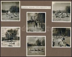 1934 Balatonkenese, 29 db vintage fotó (+ 6 db máshol készült fénykép), három albumlapra kétoldalasa...