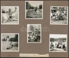 1934 Balatonkenese, 29 db vintage fotó (+ 6 db máshol készült fénykép), három albumlapra kétoldalasa...