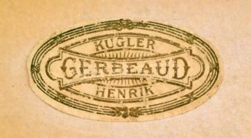 cca 1930-40 1 db Gerbeaud Kugler Henrik kis méretű fa koffer, sarkainál fém pánttal megerősítve, fed...