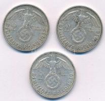 Német Harmadik Birodalom 1937A 2M Ag "Hindenburg" + 1938F 2M Ag "Hindenburg" + 1...