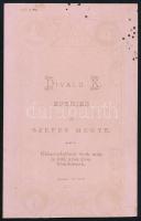 cca 1890 Eperjes, Divald Károly (1830-1897) fényképész műtermében készült, vizitkártya méretű, vinta...
