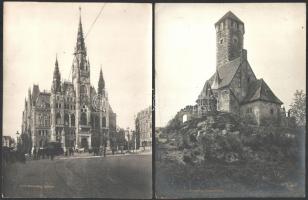 1906 Reichenberg, Würthle & Sohn hidegpecsétjével jelzett, 8 db feliratozott vintage fotó, 20x26 cm