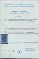 Laibach olasz megszállás 1941 Porto Mi 3 fordított felülnyomással. Certificate: Tubinovic