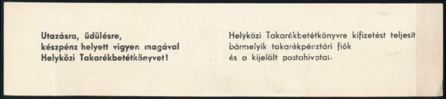 cca 1950-60 OTP reklám könyvjelző