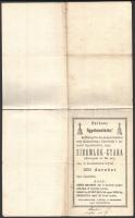 1888 Első Budapesti Temetkezési Vállalat részletes számlája, fejléces papíron, 5 kr. okmánybélyeggel...
