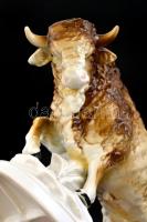 Lekopott jelzéssel: bölény, kézzel festett, javíott, m: 18 cm, h: 29 cm