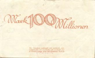 Német Birodalom/Weimari Köztársaság/Dresden-Neustadt/Amtshauptmannschaft.. 1923. 100.000.000M "...