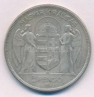 1930. 5P "Horthy Jobbra" Ag T:2-,3 patina Adamo P8