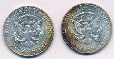 Amerikai Egyesült Államok 1967. 1/2$ Ag "Kennedy" (2x) T:1-,2 kis patina USA 1967. 1/2 Dol...