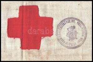 cca 1938 'Újpest, Furnir és Lemezművek Rt. Tűzoltósága', tűzoltósági/vöröskeresztes karsza...