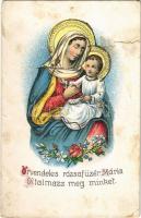 Örvendetes rózsafüzér Mária, oltalmazz meg minket / Mary, mother of Jesus. S.G.B. 105. (apró lyuk / pinhole)