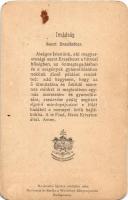 Árpád-házi Szent Erzsébet. Roskovics Ignác eredetije után. Hátoldalon imádság /  St. Elizabeth of Hu...