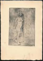 4 db akt rézkarc az 1950-es évekből. 10x7 cm