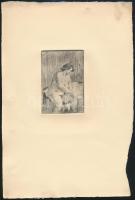 4 db akt rézkarc az 1950-es évekből. 10x7 cm