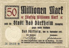 Német Birodalom/Weimari Köztársaság/Bad Dürkheim 1923. 50.000.000M T:II
