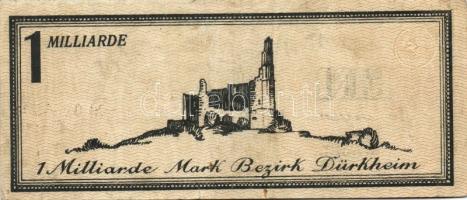Német Birodalom/Weimari Köztársaság/Bezirk Dürkheim 1923. 1000.000.000M T:II