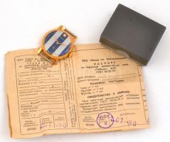 Pobeda NOS, soha nem hordott, újszerű kézi felhúzós karóra, szép, festett számlappal, eredeti papírr...