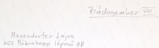 cca 1989 Menesdorfer Lajos (1941-2005) budapesti fotóművész hagyatékából, feliratozott, vintage fotó...