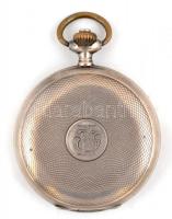 Duplafedeles ezüst Omega zsebóra, szép, működő állapotban / Silver pocket watch d: 50 mm