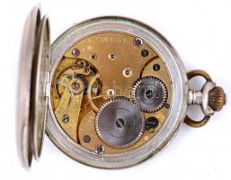 Duplafedeles ezüst Omega zsebóra, szép, működő állapotban / Silver pocket watch d: 50 mm