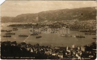 1923 Bergen, Utsigt fra Laxevaag (Laksevag), Norwegian battleships (EM)