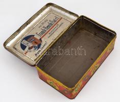 cca 1940 Franck kávéval kapcsolatos tétel, össz. 4 db: illusztrált Franck fém doboz fedéllel, enyhén...