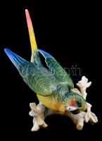 Ens hullámos papagáj, kézzel festett, jelzett, apró lepattanással, m: 15,5 cm