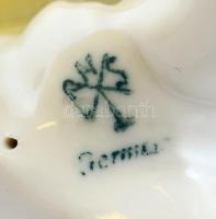 Ens hullámos papagáj, kézzel festett, jelzett, apró lepattanással, m: 15,5 cm