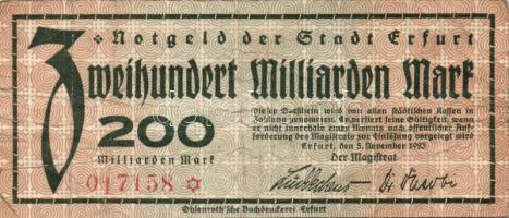 Német Birodalom/Weimari Köztársaság/ Erfurt 1923. 200.000.000.000M T:III