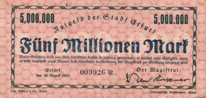 Német Birodalom/Weimari Köztársaság/Erfurt 1923. 5000.000M T:II