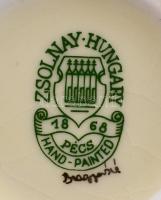 Zsolnay orchidea mintás váza. Kézzel festett, jelzett, mázrepedésekkel 17 cm