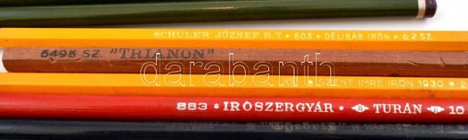cca 1930 9 db Schuler ceruza, köztük Trianon, Szent Imre Irón 1930, Turán, Délibáb Irón stb. felirat...