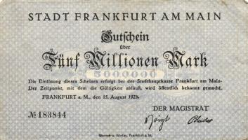 Német Birodalom/Weimari Köztársaság/Frankfurt am Main 1923. 5000.000M T:II/III+