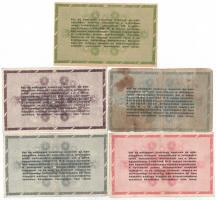 1946. 50.000AP + 100.000AP + 500.000AP + 1.000.000AP + 10.000.000AP mind sorszám nélküli T:I--IV fol...