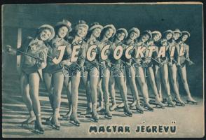 1957 Jégcocktail. Magyar jégrevü. Műsor prospektus. Bp., Egyetemi-ny., 6 sztl. lev.
