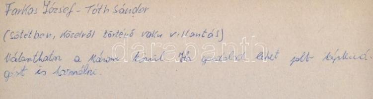 cca 1975 Farkas József és Tóth Sándor közös fotogramja, feliratozott vintage fotó, a magyar fotográf...