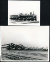 Régi mozdonyok, 4 db modern előhívás, 9×12 és 12×17 cm