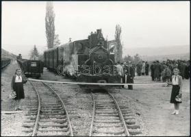 Régi mozdonyok, 3 db modern előhívás és fotó, 13×18 cm