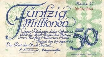 Német Birodalom/Weimari Köztársaság/Freital 1923. 50.000.000M "C" T:II