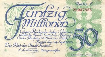 Német Birodalom/Weimari Köztársaság/Freital 1923. 50.000.000M "E" T:II/III+