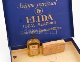 cca 1930-40 össz. 3 db Elida tétel: Elida Ideal-Szappan karton doboz fedéllel, sérült, foltos, 19,5x...