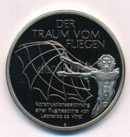 Németország 1995. Félelem a repüléstől / TANTE JU Cu-Ni emlékérem T:1 Germany 1995. Fear from flight - DER TRAUM VOM FLIEGEN / TANTE JU Cu-Ni commemorative medallion C:UNC