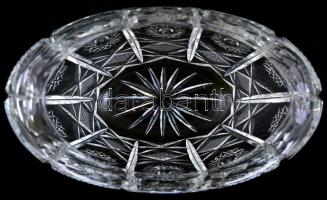 Kristály kínáló kosár. hibátlan 18 cm, m: 10 cm