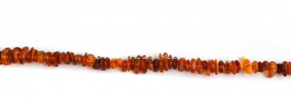 Borostyán nyaklánc, h: 120 cm