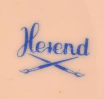 Herendi csipkebogyó mintás leveles kínáló, kézzel festett, jelzett, hibátlan 17x12,5 cm