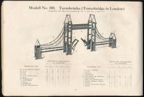 cca 1910-1930 Meccano fém építőjáték összeszerelési útmutató. Berlin, Meccano, 98 p. Német nyelven. ...