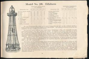 cca 1910-1930 Meccano fém építőjáték összeszerelési útmutató. Berlin, Meccano, 98 p. Német nyelven. ...