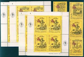 Stamp exhibition Espamer set + minisheet, Bélyegkiállítás Espamer sor + kisív, Spanisch-Amerikanische Briefmarkenausstellung ESPAMER &#8217;90, Buenos Aires Satz + Kleinbogensatz (4 Klb.)
